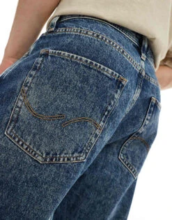 Jack & Jones Eddie Loose Rigid Fit Jean In Washed Blue For Men Blue Denim -Men Style Shop 206551633 4