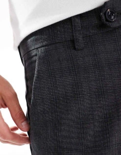 Jack & Jones Check Smart Trouser In Dark Grey For Men Tap Shoe -Men Style Shop 206551651 5