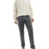 Jack & Jones Tapered Fit Smart Trouser With Drawstring Waist In Grey Marl For Men Grey Melange