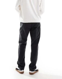 Jack & Jones Tapered Fit Smart Trouser With Drawstring Waist In Dark Grey For Men Dark Grey Melange -Men Style Shop 206551863 3