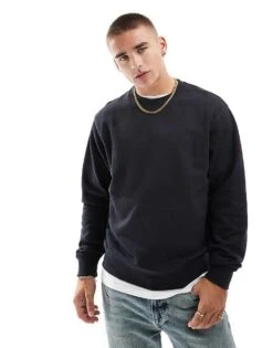 Jack & Jones Oversized Crew Neck Sweatshirt In Navy For Men Dark Navy -Men Style Shop 206551873 1 darknavy 1