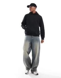 Jack & Jones Premium Oversized 400gsm Heavyweight Hoodie In Black For Men -Men Style Shop 206551913 4