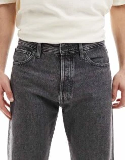 Jack & Jones Chris Straight Jean In Washed Black For Men Black Denim -Men Style Shop 206551938 4