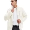 Jack & Jones Teddy Fleece Jacket In White For Men Cloud Dancer -Men Style Shop 206551974 1 clouddancer