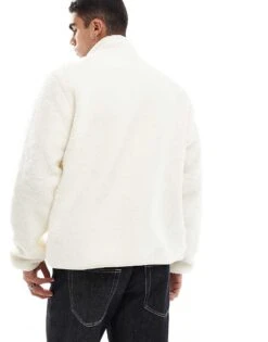 Jack & Jones Teddy Fleece Jacket In White For Men Cloud Dancer -Men Style Shop 206551974 4