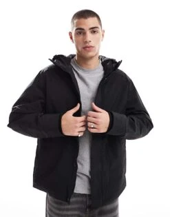 Jack & Jones Technical Parka With Padded Lining In Black For Men -Men Style Shop 206552013 1 black 1
