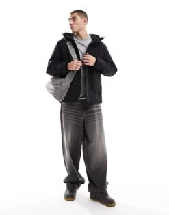 Jack & Jones Technical Parka With Padded Lining In Black For Men -Men Style Shop 206552013 2