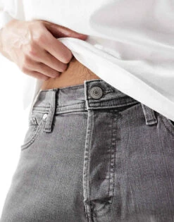 Jack & Jones Glenn Slim Jean In Washed Grey For Men Grey Denim -Men Style Shop 206552056 5