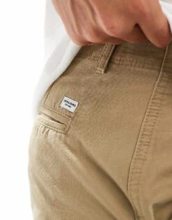 Jack & Jones Loose Fit Cargo Trouser In Beige For Men Elmwood -Men Style Shop 206552113 3