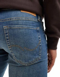 Jack & Jones Glenn Slim Jean In Mid Wash Blue For Men Blue Denim -Men Style Shop 206552155 4