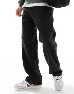 Jack & Jones Alex Baggy Jeans In Washed Black For Men Black Denim