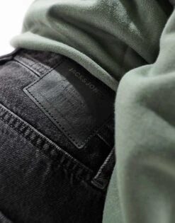 Jack & Jones Alex Baggy Jeans In Washed Black For Men Black Denim -Men Style Shop 206552193 4