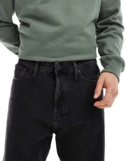 Jack & Jones Alex Baggy Jeans In Washed Black For Men Black Denim -Men Style Shop 206552193 5