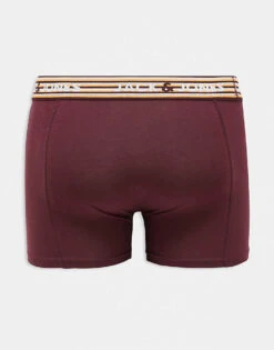 Jack & Jones 3 Pack Trunks With Neon Striped Waist Band In Green & Burgandy For Men Kombu Green -Men Style Shop 206552218 3