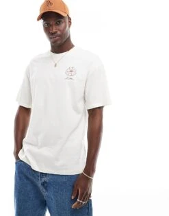 Jack & Jones Oversized Botanical Back Print T-shirt In White For Men Egret -Men Style Shop 206598769 4