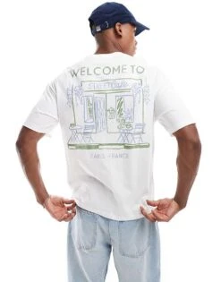 Jack & Jones Oversized Café Back Print T-shirt In White For Men Bright White -Men Style Shop 206599076 1 brightwhite 1