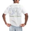 Jack & Jones Oversized Café Back Print T-shirt In White For Men Bright White