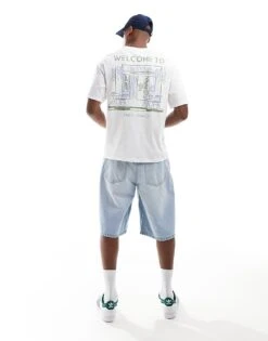 Jack & Jones Oversized Café Back Print T-shirt In White For Men Bright White -Men Style Shop 206599076 4