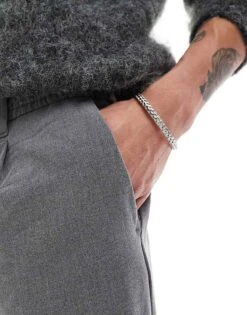 Jack & Jones Bill Wide Fit Smart Trousers With Pleat Front In Grey For Men -Men Style Shop 206681329 4