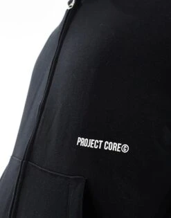 Jack & Jones Oversized Back Print Double Zip Through Hoodie In Black For Men -Men Style Shop 206681429 3