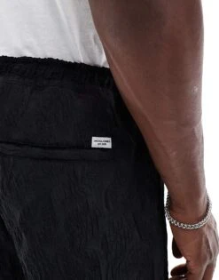 Jack & Jones Jacquard Pull On Short Co-ord In Black For Men -Men Style Shop 206681453 3