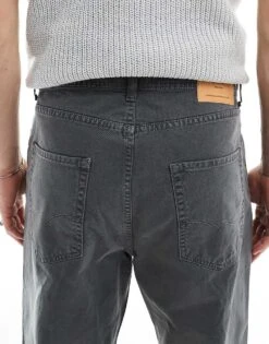 Jack & Jones Alex Baggy Fit Twill Trousers In Dark Grey For Men Iron Gate -Men Style Shop 206681469 4