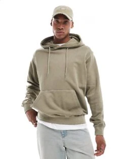 Jack & Jones Super Oversized Hoodie In Washed Khaki For Men Silver Sage