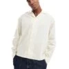Jack & Jones Oversized Poplin Long Sleeve Stripe Shirt In Off White For Men Antique White