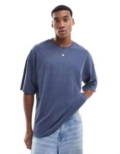 Jack & Jones Super Oversized T-shirt In Washed Blue For Men Mood Indigo -Men Style Shop 206681539 1 moodindigo 1
