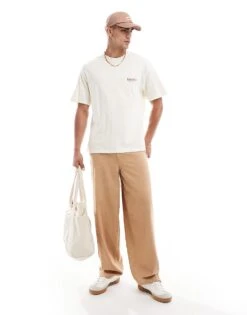 Jack & Jones Oversized T-shirt With Bird Art Backprint In Cream For Men Antique White -Men Style Shop 206716380 2