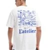Jack & Jones Oversized T-shirt With Blue L'atelier Art Backprint In White For Men Bright White -Men Style Shop 206716593 1 brightwhite