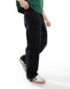 Jack & Jones Bill Barkley Wide Fit Cargo Trouser In Black For Men -Men Style Shop 206735028 4