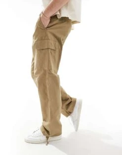 Jack & Jones Bill Barkley Wide Fit Cargo Trouser In Beige For Men Elmwood -Men Style Shop 206741923 4