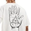Jack & Jones Oversized Hand Back Print T-shirt In White For Men Moonbeam -Men Style Shop 206824836 1 moonbeam