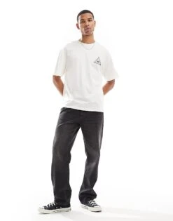 Jack & Jones Oversized Hand Back Print T-shirt In White For Men Moonbeam -Men Style Shop 206824836 2