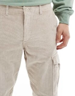 Jack & Jones Loose Fit Cord Cargo Trouser In Light Beige For Men Moonbeam -Men Style Shop 206824868 4