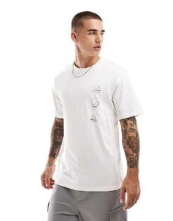 Jack & Jones Oversized Skull Back Print T-shirt In White For Men Cloud Dancer -Men Style Shop 206824906 1 clouddancer 1