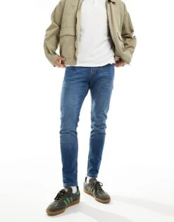 Jack & Jones Glenn Slim Tapered Jean In Mid Blue Wash For Men Sq223 -Men Style Shop 206824993 1 sq223 1