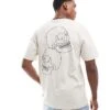 Jack & Jones Oversized Skull Back Print T-shirt In Beige For Men Moonbeam