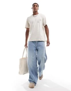 Jack & Jones Oversized Skull Back Print T-shirt In Beige For Men Moonbeam -Men Style Shop 206824994 4