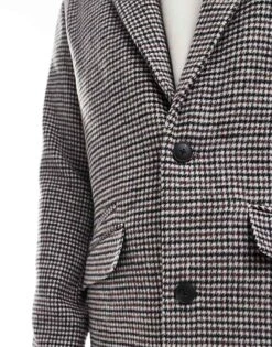 Jack & Jones Wool Blend Overcoat In Brown Check For Men Seal Brown: Houndtoo -Men Style Shop 206825097 3