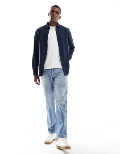 Jack & Jones Flannel Shirt In Navy For Men Navy Blazer Solid -Men Style Shop 206825123 3