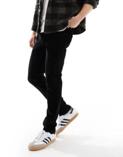 Jack & Jones Slim Cord Trouser In Black For Men -Men Style Shop 206825166 4