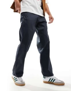 Jack & Jones Loose Fit Workwear Chino Trouser In Blue For Men India Ink