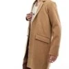Jack & Jones Wool Blend Overcoat In Tan For Men Khaki -Men Style Shop 206825179 1 khaki