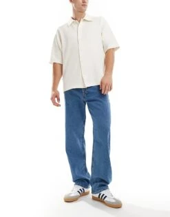 Jack & Jones Eddie Loose Jean In Mid Blue Wash For Men Sq735 -Men Style Shop 206825180 2