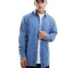 Jack & Jones Oversized Denim Shirt In Mid Blue Wash For Men Blue Denim