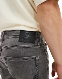 Jack & Jones Mike Tapered Jean In Washed Grey For Men 650 Mid Grey -Men Style Shop 206825290 4