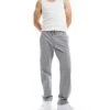 Jack & Jones Drawstring Tapered Trouser In Grey Marl For Men Grey Melange