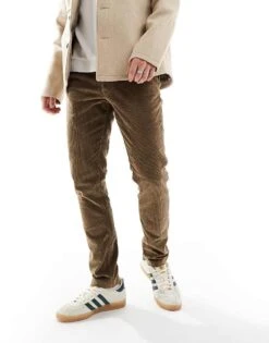 Jack & Jones Slim Cord Trouser In Beige For Men Elmwood -Men Style Shop 206825400 4